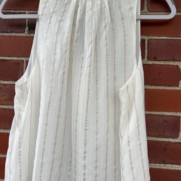 Sleeveless crepe Joie top, silver threads size S - Picture 5 of 6